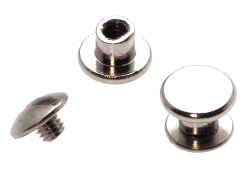 100-Stueck-Buchschrauben-Buchnieten-Guertelschrauben-4mm-vernickelt