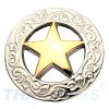 Concho #011 20mm Silbern und Gold Western Texas Stern Conchos