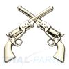Concho #024 37mm Cowboy Colt Revolver 1861 gekreuzt Alt Silber Conchos