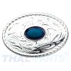 Concho #095 Southwestern Oval Conchos 35mm x 25mm Silber Stein Blau