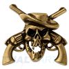 Concho #105 38mm Cowboy Schdel gekreuzte Pistolen 1861 Revolver Antik Bronze