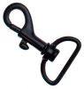 50er Pack Karabinerhaken 20 x 43mm Schwarz mit geradem Wirbel