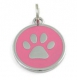 Halsbandanhänger Pfote rosa #25 Schmuck Anhänger Hundemarke 38mm