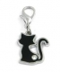 Strassanh&auml;nger Charm Katze Schwarz #32 Strass Schmuck Anh&auml;nger