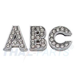 Strassbuchstabe - V - zum Aufschieben - 14mm - Strass Buchstaben