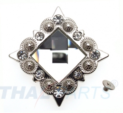 Strass Concho Weiss Eckig 35mm Conchos