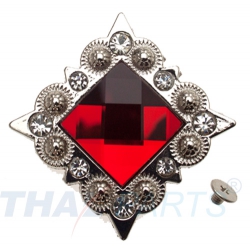 Strass Concho Rot Eckig 35mm Conchos