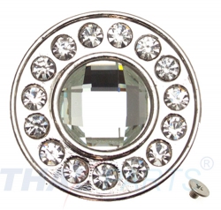 10er Pack Strass Concho Weiss Rund 35mm Conchos