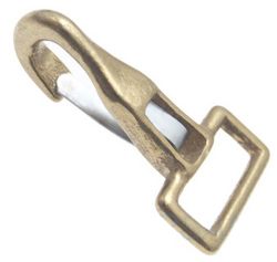 Blattfederhaken Messing 12 x 42mm mit fester gerader �se