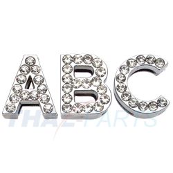 10er Pack Strassbuchstabe - E - zum Aufschieben - 21mm - Strass