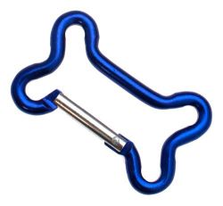 10er Pack Aluminium Karabinerhaken  Knochen 66mm Blau eloxiert