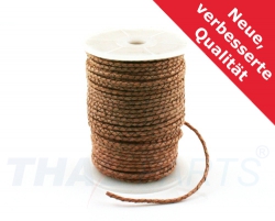 50m Bolo Lederband geflochten Lederschnur 3mm Natur Leder