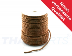 50m Bolo Lederband geflochten Lederschnur 4mm Natur Leder