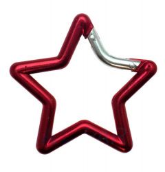 10er Pack Aluminium Karabinerhaken Stern 67mm Rot eloxiert