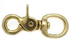 10er Pack Karabinerhaken Messing 17 x 69mm mit Rundwirbel