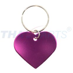 10er Pack Hundemarken Rohlinge Herz 38x33mm Aluminium pink eloxiert