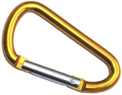 10er Pack Aluminium Karabinerhaken 46mm x 3,8mm Gold eloxiert