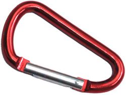 10er Pack Aluminium Karabinerhaken 56mm x 4,8mm Rot eloxiert
