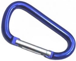 50er Pack Aluminium Karabinerhaken 76mm x 7,5mm Blau eloxiert