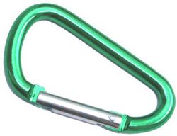 50er Pack Aluminium Karabinerhaken 76mm x 7,5mm Gr�n eloxiert