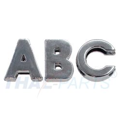 10er Pack Buchstabe Chrom Silbern - V - zum Aufschieben #SL005 14mm