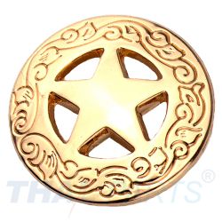 Concho #007 29mm Gold Western Texas Stern Conchos