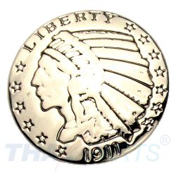Concho #044 20mm Indianer Kopf Mnze Conchos Silber