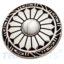 Concho #076 30mm Wild Hearts Conchos Silber Stein Weiss