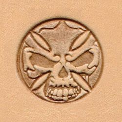Punzierstempel 3D, Kreuz mit Totenkopf, Gr��e 25 mm