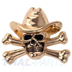 Concho #106 30mm Western Schdel Cowboy gekreuzte Knochen Gold Conchos