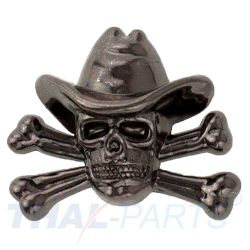 Concho #111 30mm Western Schdel Cowboy gekreuzte Knochen Gunmetal Conchos