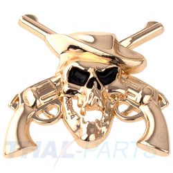 Concho #123 38mm Cowboy Schdel gekreuzte Pistolen 1861 Revolver Gold