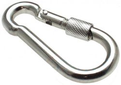 10er Pack Feuerwehr Karabinerhaken 60 x 6mm mit Schraube