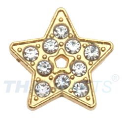 Strassmotiv Star Gold zum Aufschieben f�r 10mm Gurtband