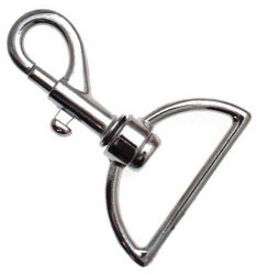 10er Pack Karabinerhaken 35mm x 55mm mit geradem Wirbel Silbern