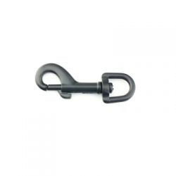 5er Pack Karabinerhaken 10 x 56mm mit rundem Wirbel Schwarz