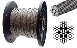 250m Drahtseil 4,0mm EDELSTAHL 7x7 Stahlseil Windenseil Seil Draht Rostfrei Niro