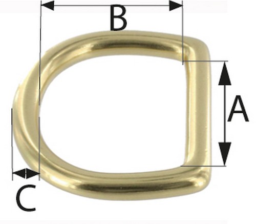 D-Ringe 20mm x 15 x 3,0 Stahl 10 St Altmessing Halbrund Ring Halbrunde D Ringe 
