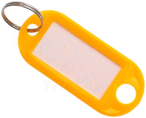 Schlüsselanhänger mit Schlüsselring Beschriftungsfeld Schutzabdeckung 