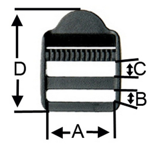 Regulator für Gurtband POM schwarz 50 Stück Schieber Hoch 20mm Acetal Stopper 