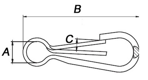 Simplexhaken DIN 5287 Form A verzinkt Seilendverschluss verschiedene Größen 
