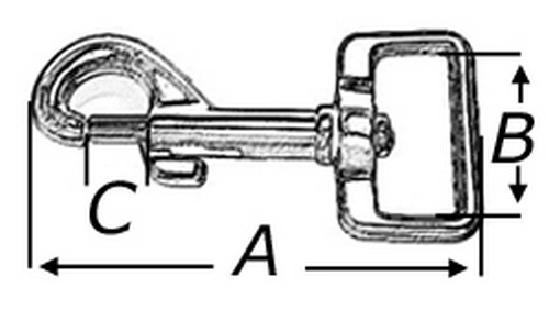10 Stück Karabinerhaken mit geradem Wirbel für Schlüsselband Gurtband 20/25mm 