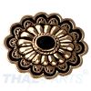 Concho #158 35mm Metal Jumbo Stempel Gold mit Stein Schwarz Conchos