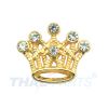 Strassmotiv Crown Krone klein Gold/Klar- zum Aufschieben 13mm Strass Motiv #346b