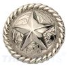 Concho #012 30mm Antik Silber Western Texas Stern mit Seilrand Conchos