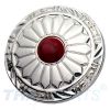 Concho #060 30mm Wild Hearts Conchos Silber Stein Rot